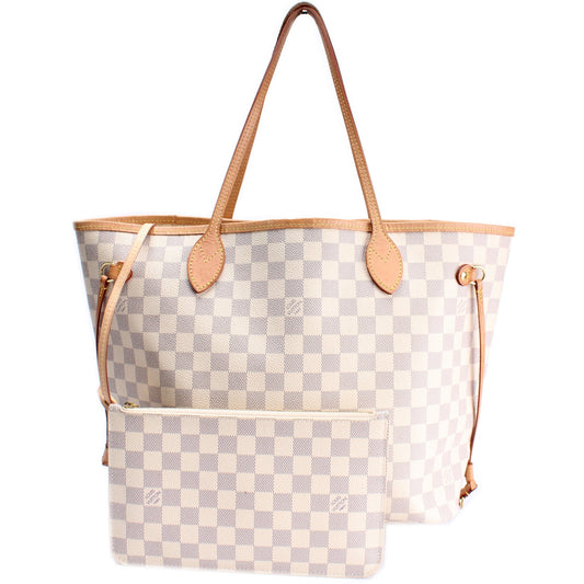 Louis Vuitton Neverfull w/Wallet MM Damier Azur