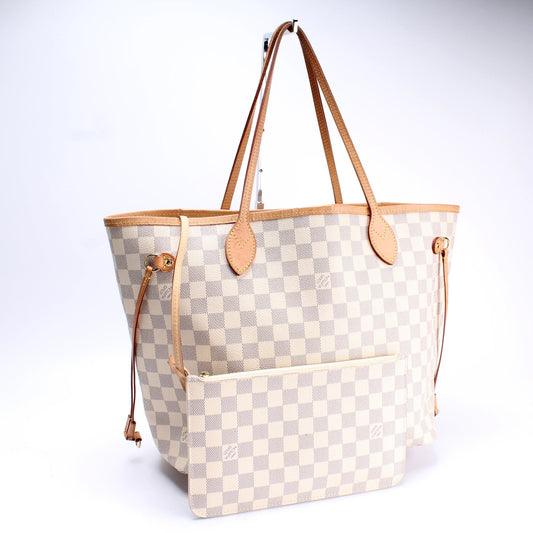 Louis Vuitton Neverfull w/Wallet MM Damier Azur