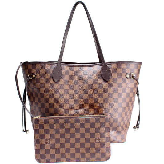 Louis Vuitton Neverfull w/Wallet MM Damier Ebene