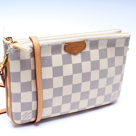 Louis Vuitton Double Zip Pochette Damier Azur
