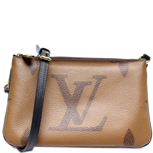 Louis Vuitton Double Zip Pochette Giant Reverse Monogram