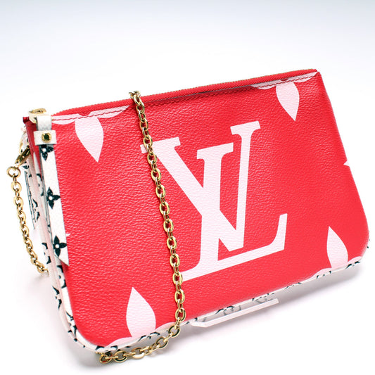 Louis Vuitton Double Zip Pochette Giant Monogram Rouge