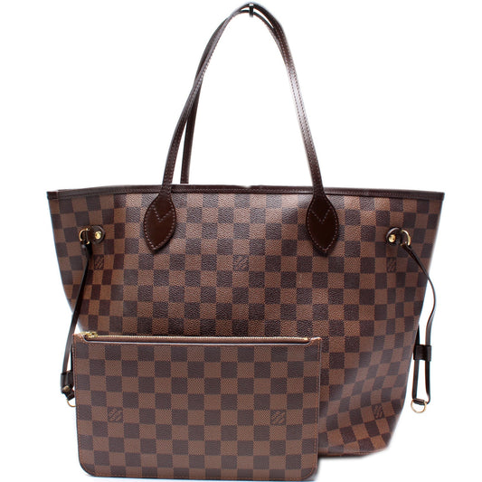 Louis Vuitton Neverfull w/Wallet MM Damier Ebene