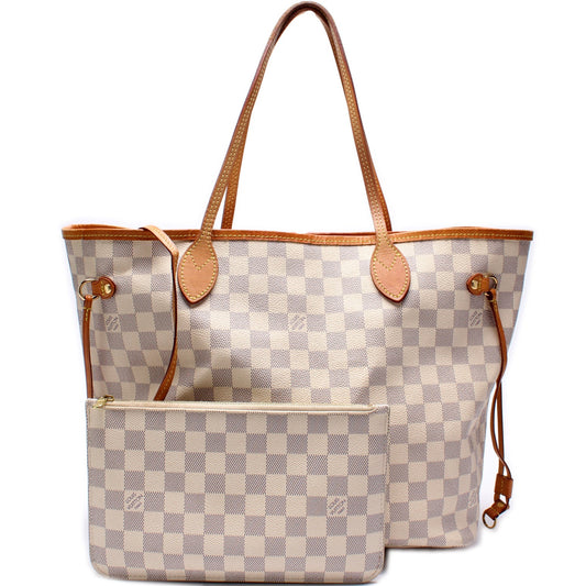 Louis Vuitton Neverfull w/Wallet MM Damier Azur