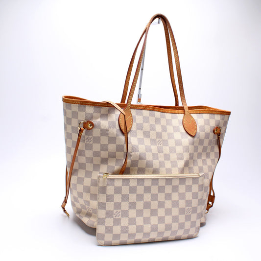 Louis Vuitton Neverfull w/Wallet MM Damier Azur