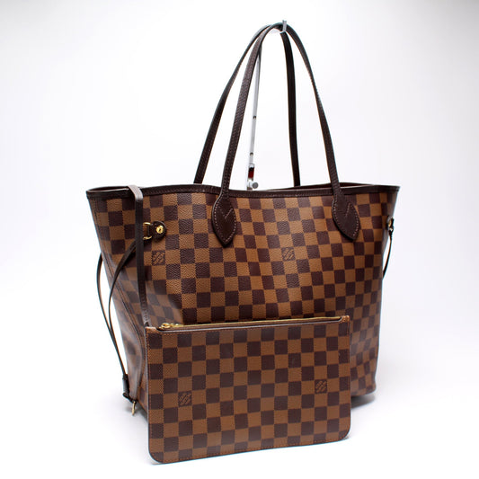 Louis Vuitton Neverfull w/Wallet MM Damier Ebene