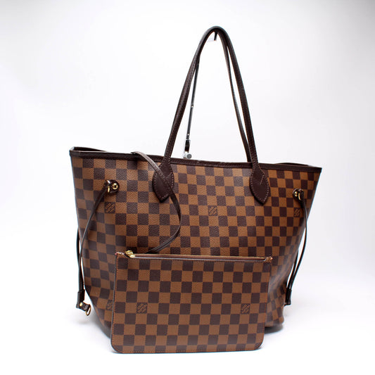 Louis Vuitton Neverfull w/Wallet MM Damier Ebene