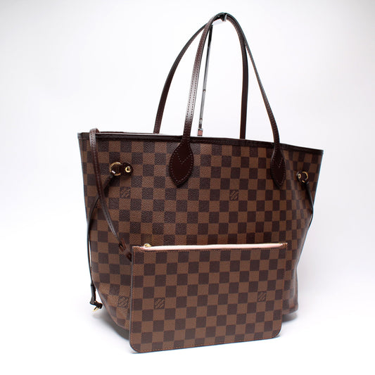 Louis Vuitton Neverfull w/Wallet MM Damier Ebene
