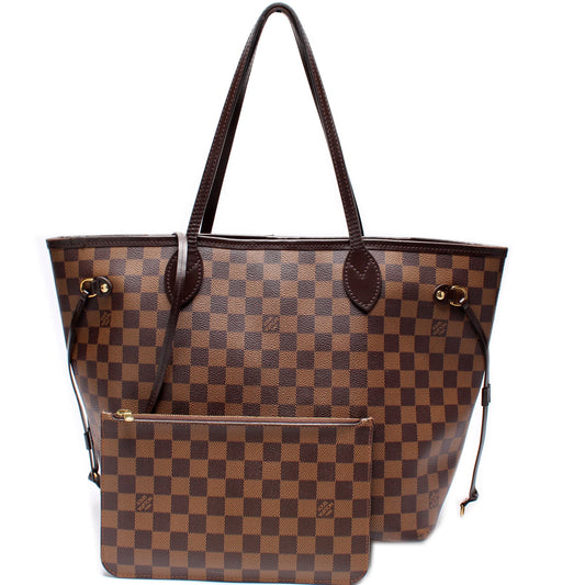 Louis Vuitton Neverfull W/Wallet MM Damier Ebene