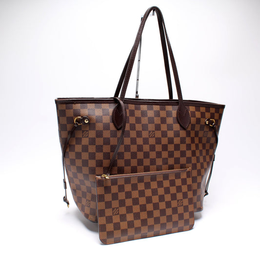 Louis Vuitton Neverfull W/Wallet MM Damier Ebene