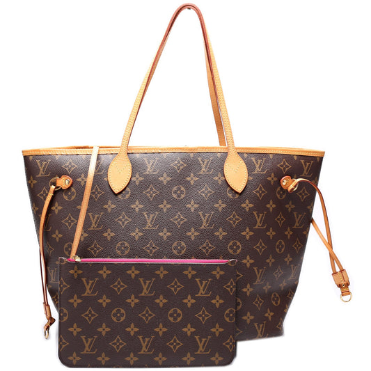 Louis Vuitton Neverfull W/Wallet MM Monogram