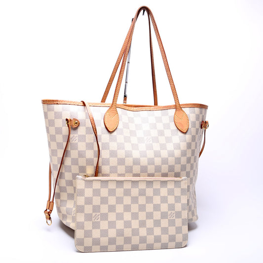 Louis Vuitton Neverfull MM W/ Wallet Damier Azur