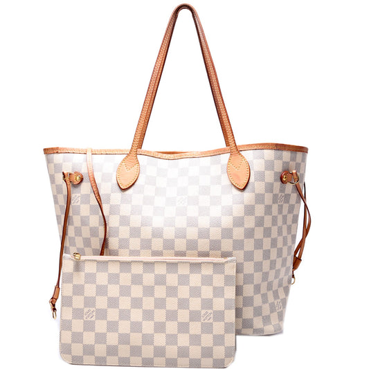 Louis Vuitton Neverfull MM W/ Wallet Damier Azur