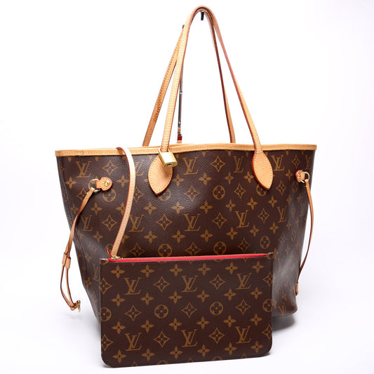 Louis Vuitton Neverfull W/Wallet MM Monogram