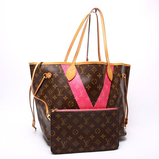 Louis Vuitton Neverfull MM W/Wallet V Monogram