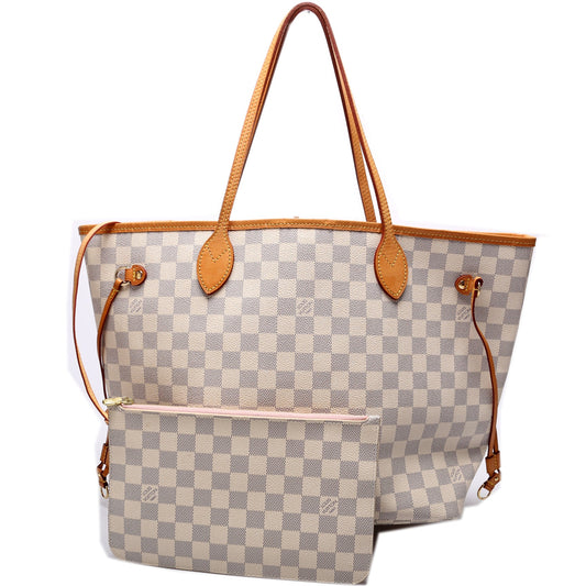 Louis Vuitton Neverfull W/Wallet MM Damier Azur
