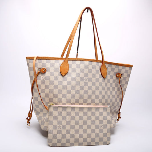 Louis Vuitton Neverfull W/Wallet MM Damier Azur