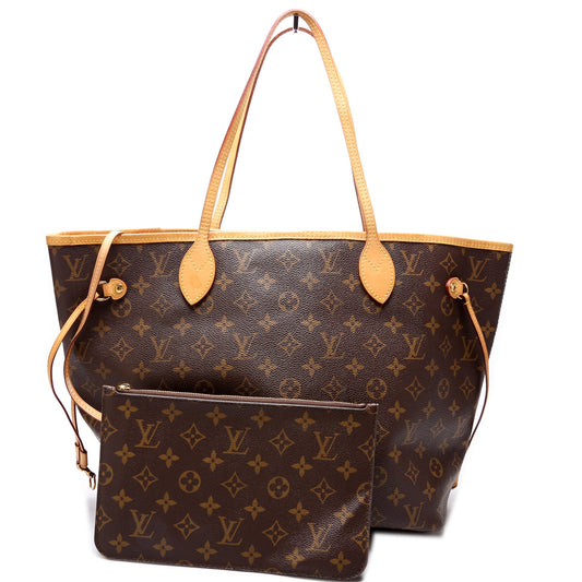 Louis Vuitton Neverfull W/Wallet MM Monogram
