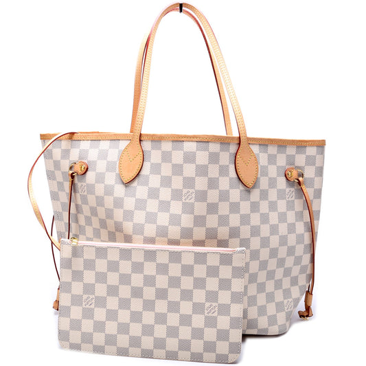 Louis Vuitton Neverfull W/Wallet MM Damier Azur