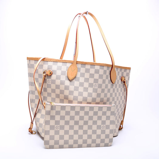 Louis Vuitton Neverfull W/Wallet MM Damier Azur
