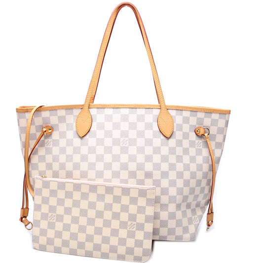 Louis Vuitton Neverfull w/Wallet MM Damier Azur