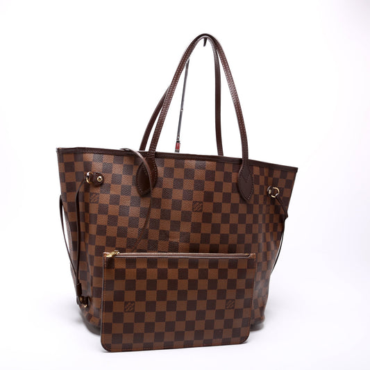 Louis Vuitton Neverfull w/ Wallet MM Damier Ebene