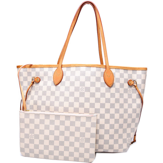 Louis Vuitton Neverfull w/Wallet MM Damier Azur