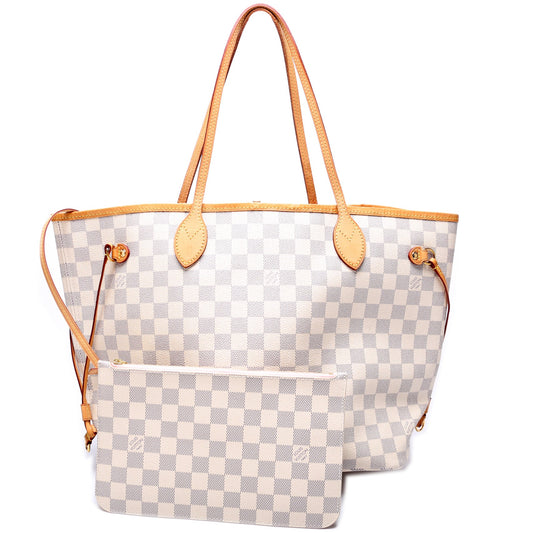 Louis Vuitton Neverfull w/Wallet MM Damier Azur