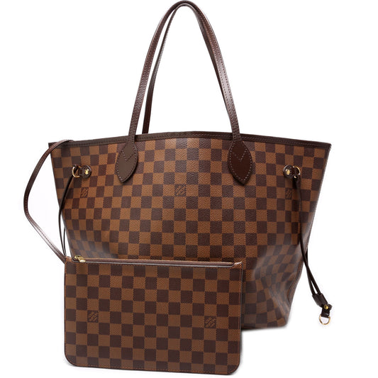 Louis Vuitton Neverfull w/Wallet MM Damier Ebene