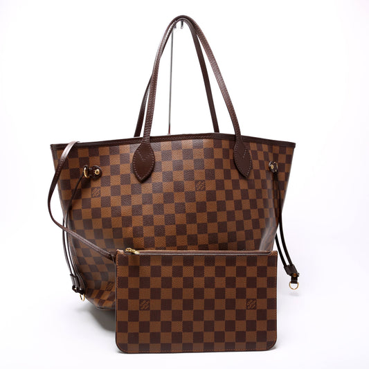 Louis Vuitton Neverfull w/Wallet MM Damier Ebene