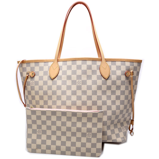 Louis Vuitton Neverfull W/Wallet MM Damier Azur