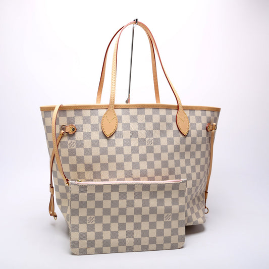 Louis Vuitton Neverfull W/Wallet MM Damier Azur