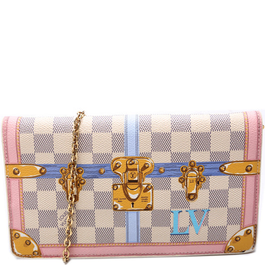 Louis Vuitton Pochette Weekend Summer Trunks Damier Azur