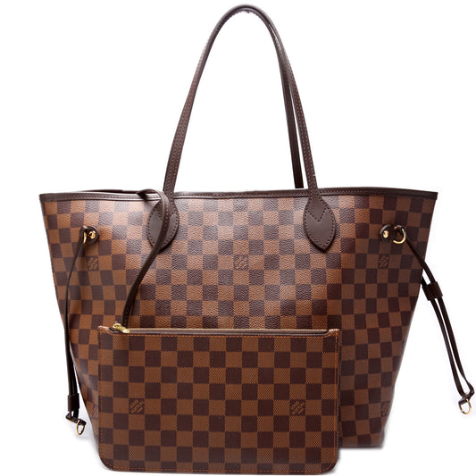 Louis Vuitton Neverfull W/Wallet MM Damier Ebene