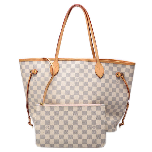 Louis Vuitton Neverfull W/Wallet MM Damier Azur
