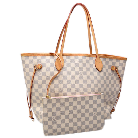 Louis Vuitton Neverfull W/Wallet MM Damier Azur