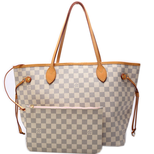 Louis Vuitton Neverfull W/Wallet MM Damier Azur