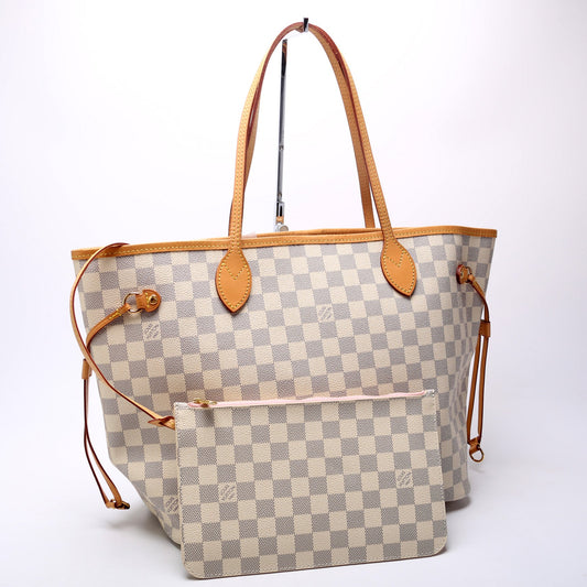 Louis Vuitton Neverfull W/Wallet MM Damier Azur