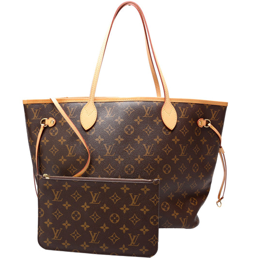 Louis Vuitton Neverfull W/Wallet MM Monogram
