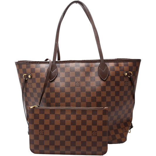 Louis Vuitton Neverfull MM W/Wallet Damier Ebene