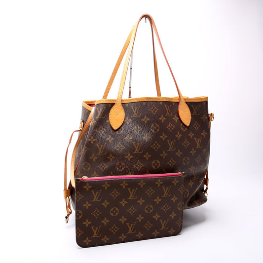 Louis Vuitton Neverfull W/Wallet MM Monogram