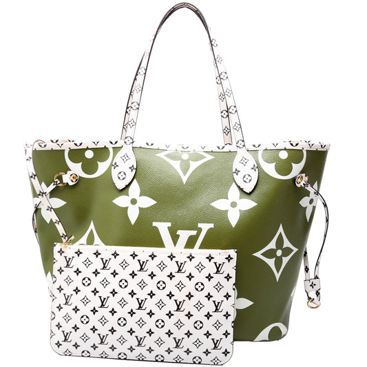 Louis Vuitton Neverfull W/Wallet MM Giant Monogram