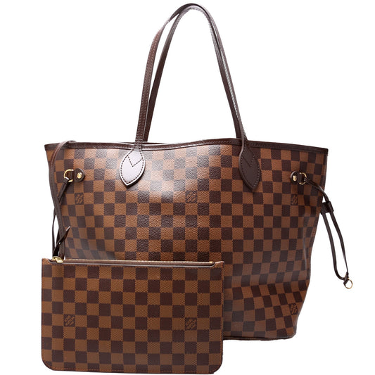 Louis Vuitton Neverfull MM W/Wallet Damier Ebene