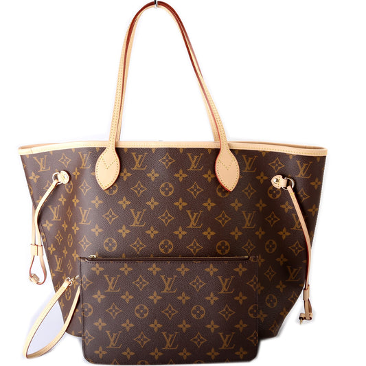 Louis Vuitton Neverfull W/ Wallet MM Monogram