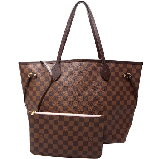 Louis Vuitton Neverfull W/Wallet MM Damier Ebene