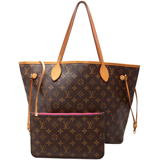Louis Vuitton Neverfull W/Wallet MM Monogram