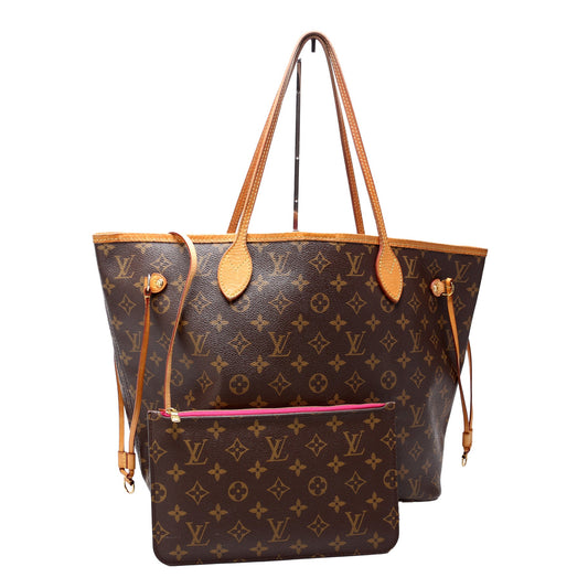 Louis Vuitton Neverfull W/Wallet MM Monogram