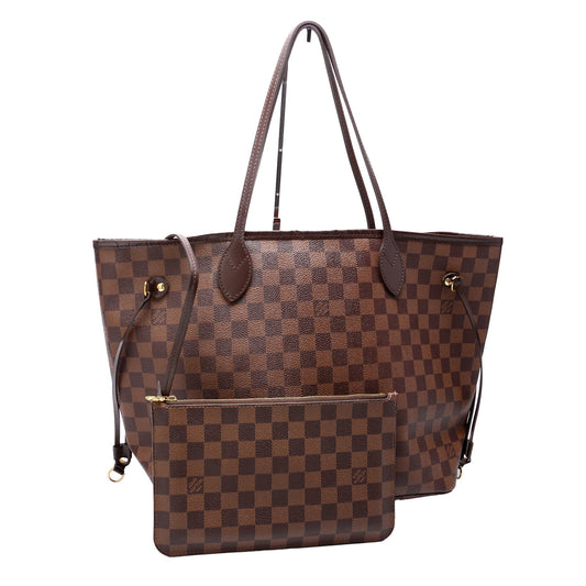 Louis Vuitton Neverfull W/ Wallet MM Damier Ebene