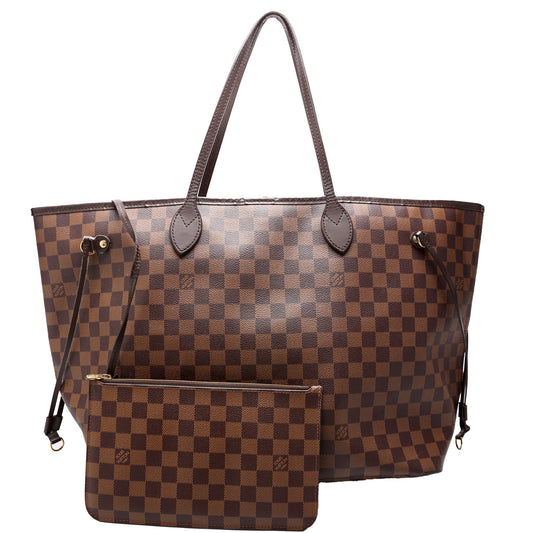 Louis Vuitton Neverfull W/Wallet GM Damier Ebene Red