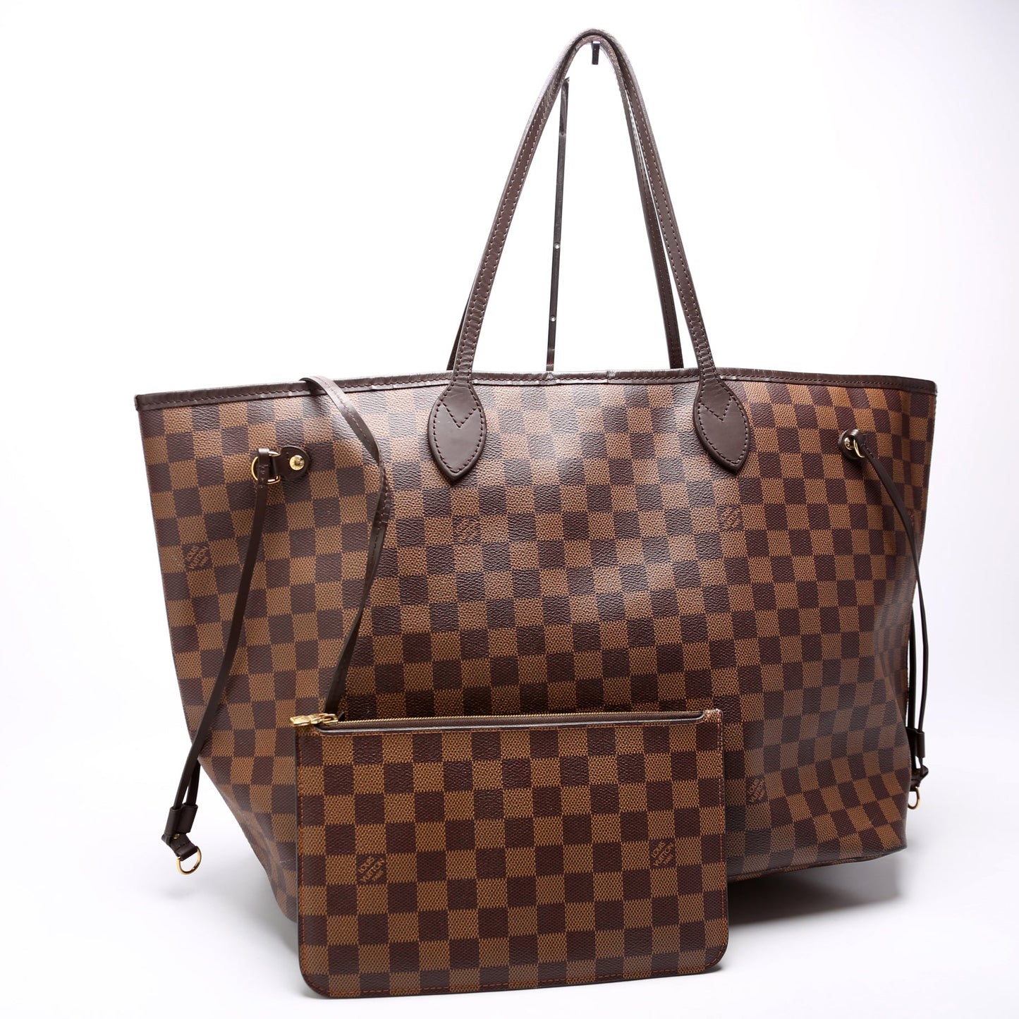 Louis Vuitton Neverfull W/Wallet GM Damier Ebene Red